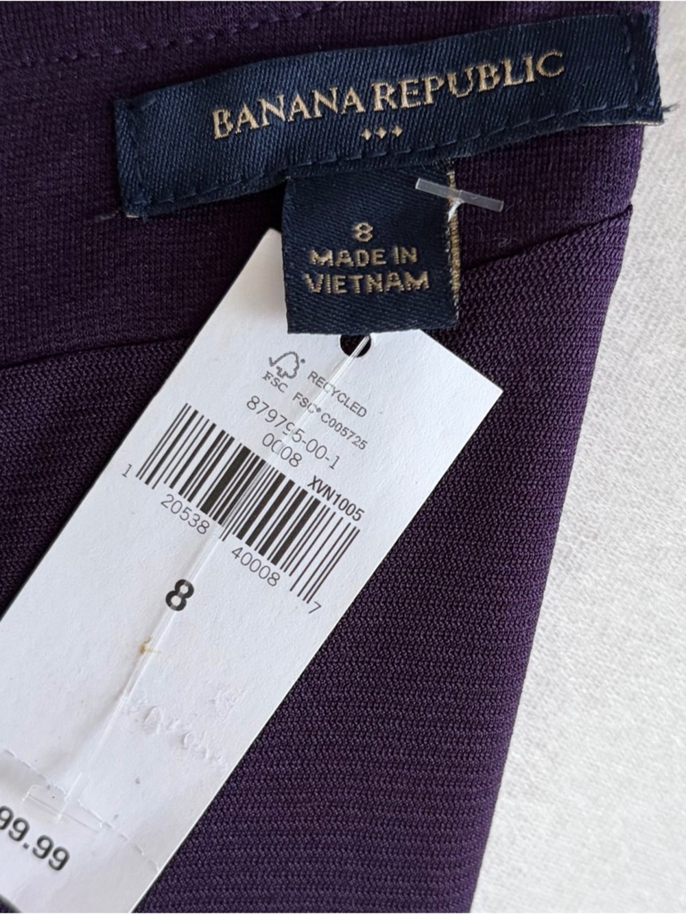 •Banana Republic• NWT Purple Ruffle Front Sheath Dress - Size 8 - Picture 2 of 7